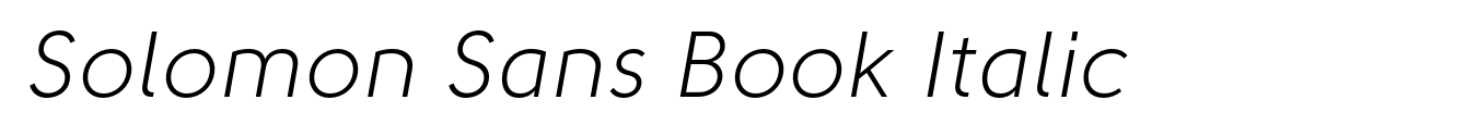 Solomon Sans Book Italic